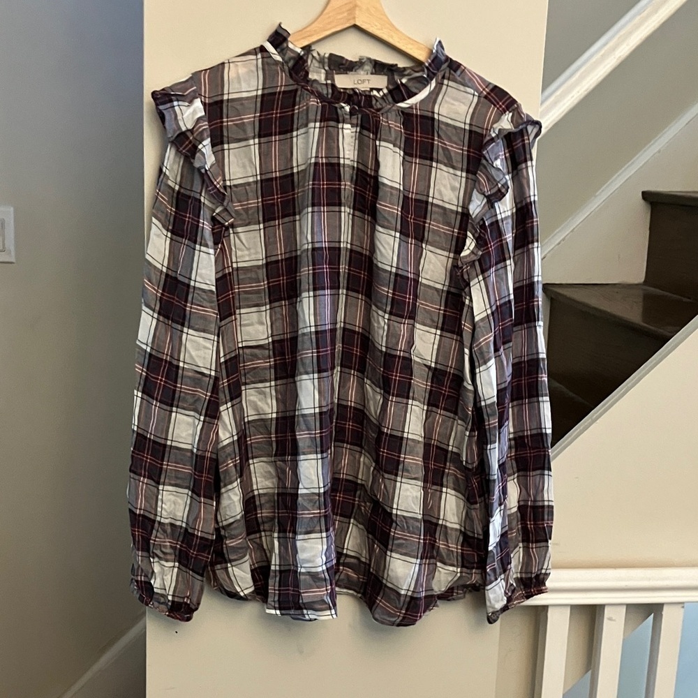 Plaid Ruffled Blouse - Picture 4 of 6